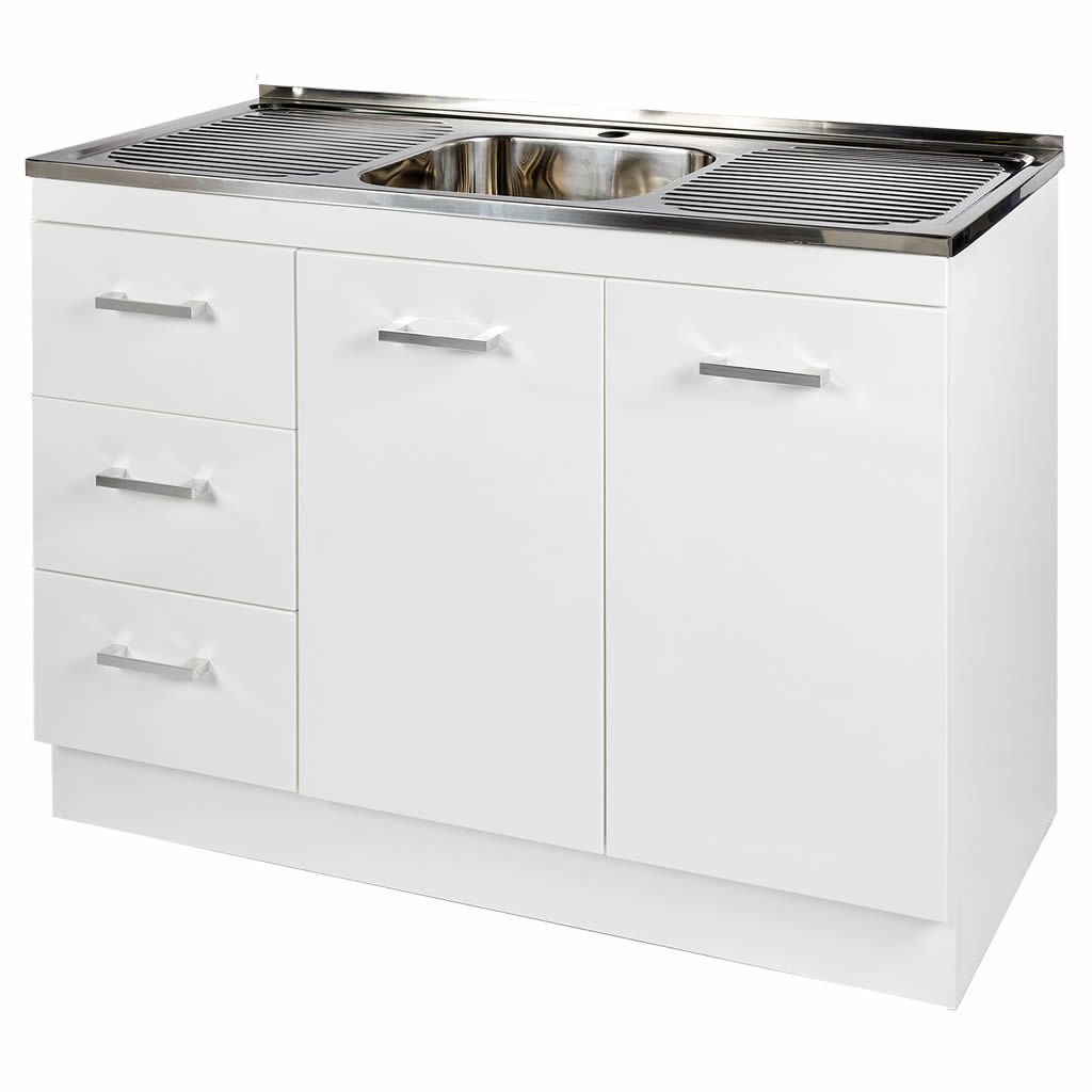 Small sink outlet base cabinet