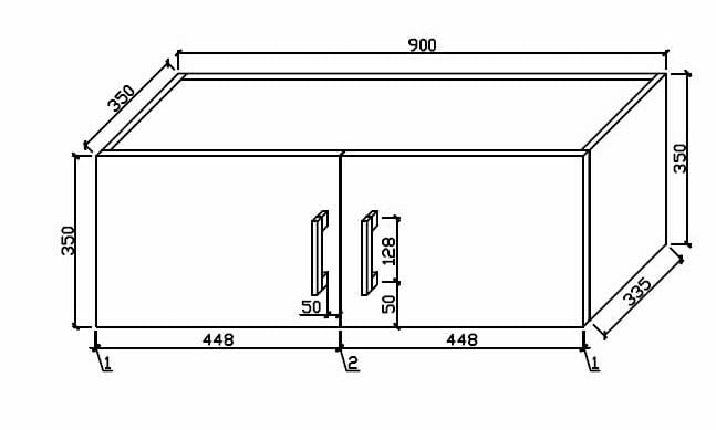 90cm Wall Unit Above Refrigerator Specs