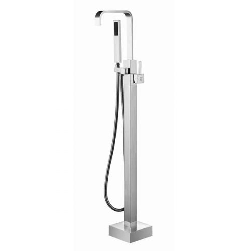 Square Hi-rise Freestanding Bath Mixer with Hand Shower
