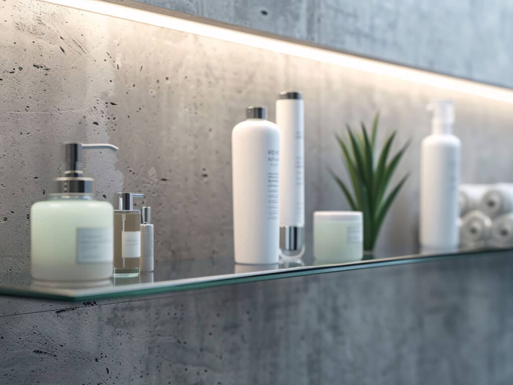 Bathroom shelves