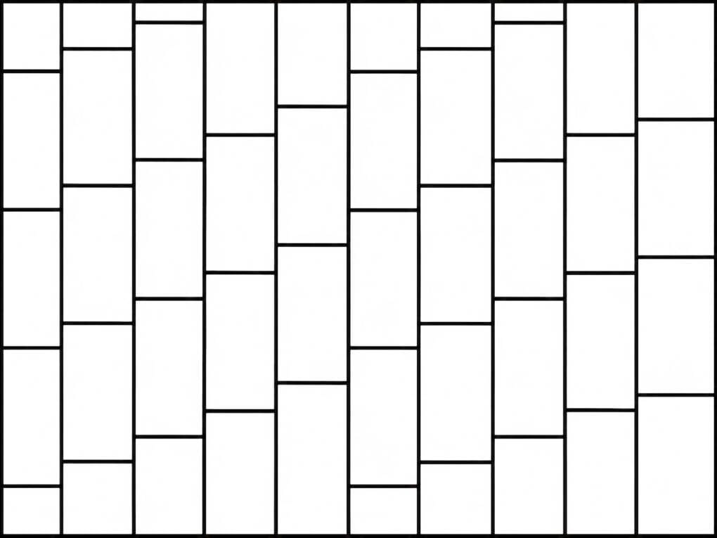 Stepladder subway tile pattern