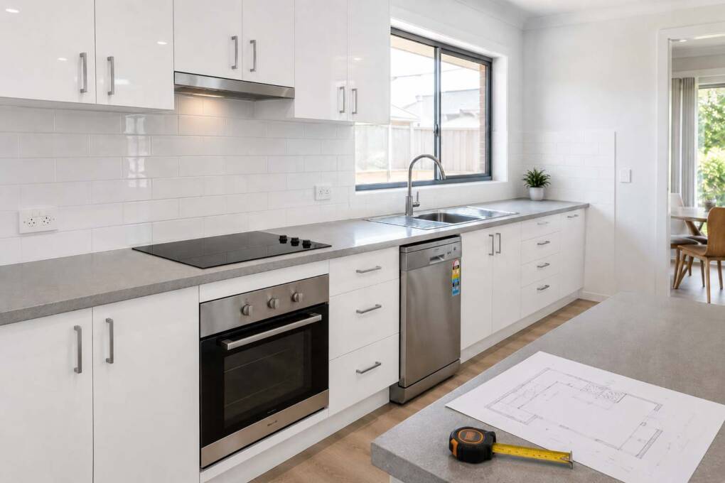 Budget Perth kitchen renovation keeping the existing layout and plumbing in place