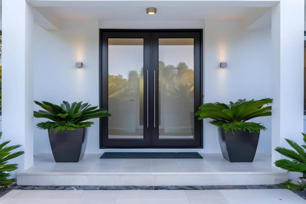 glass aluminium front entry doors