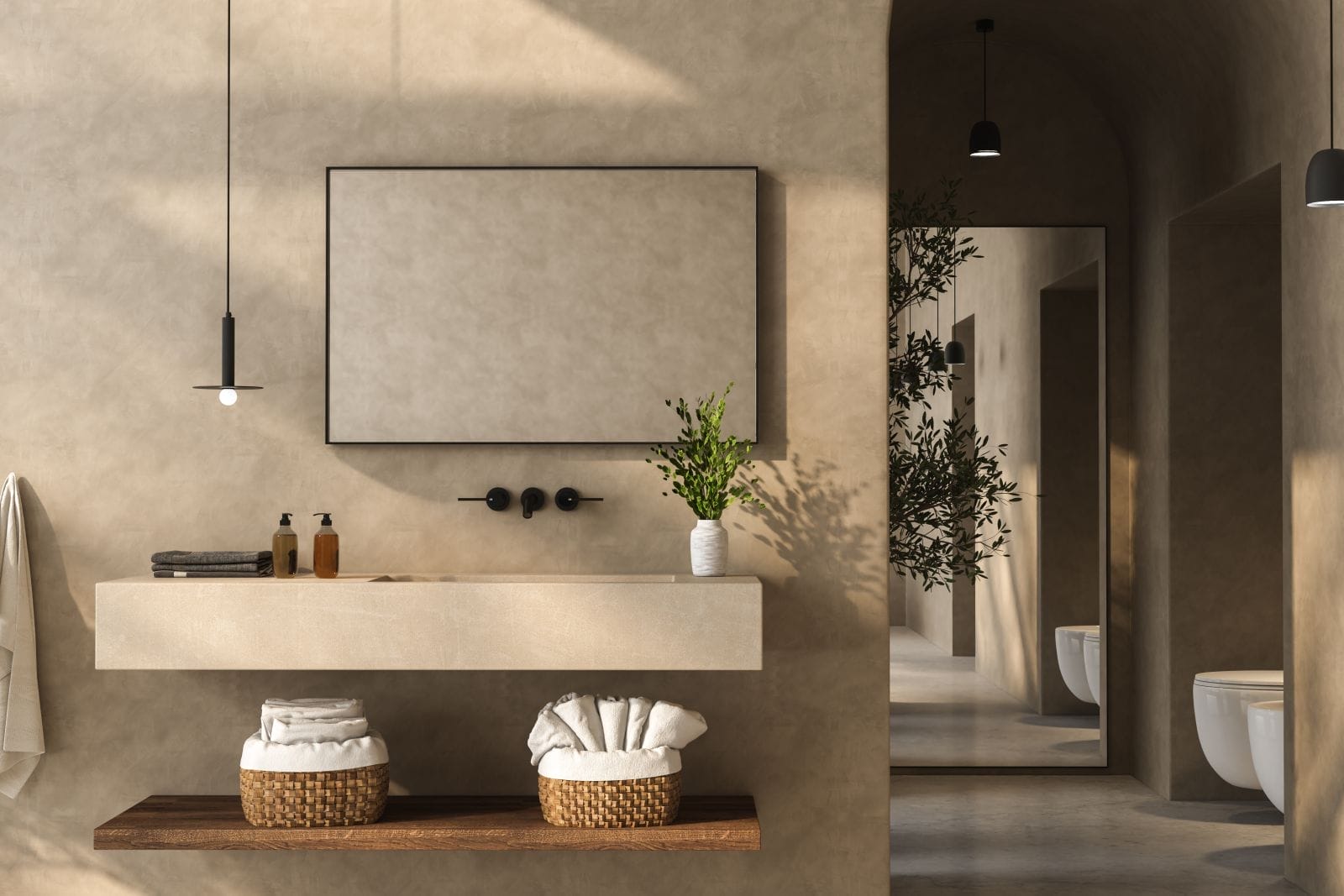large framed rectangle mirror