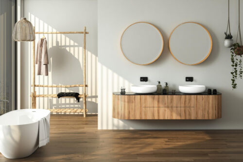 curved bathroom fittings