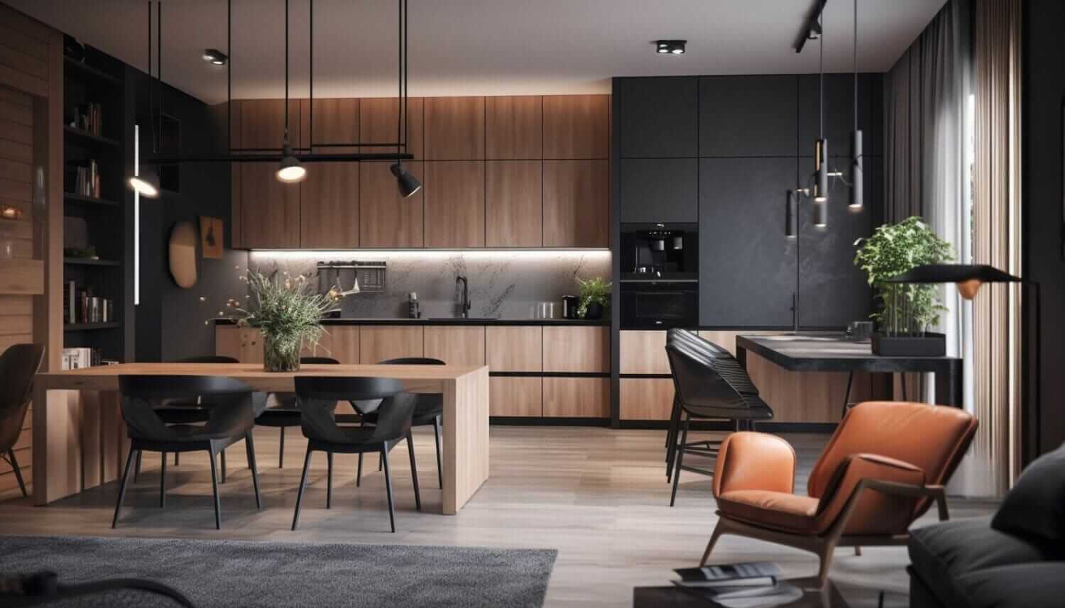 wood grain kitchen design trend 2024