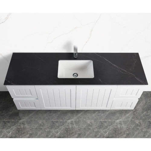 Shakespeare Black Sintered Stone Double Vanity Top - 150cm - Bathroom ...