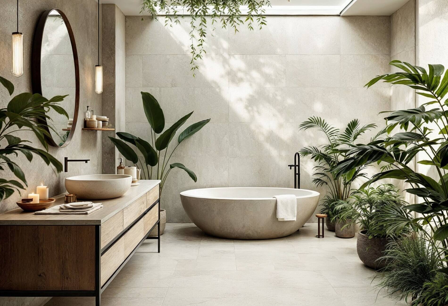 nature-inspired bathroom retreat