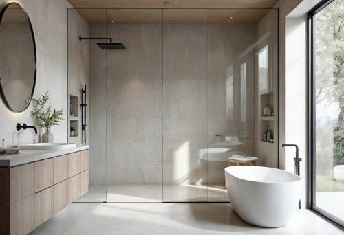 bathroom with wet area