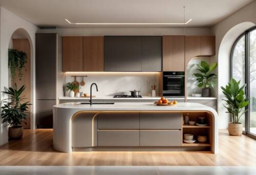 curved kitchen design style