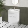 Jessica Semi-Recessed Vanity 60cm green white bathroom