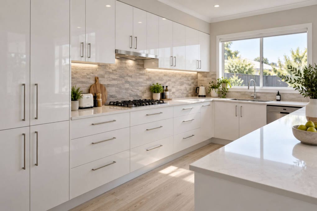 Upgraded kitchen cabinet layout improving storage and everyday workflow