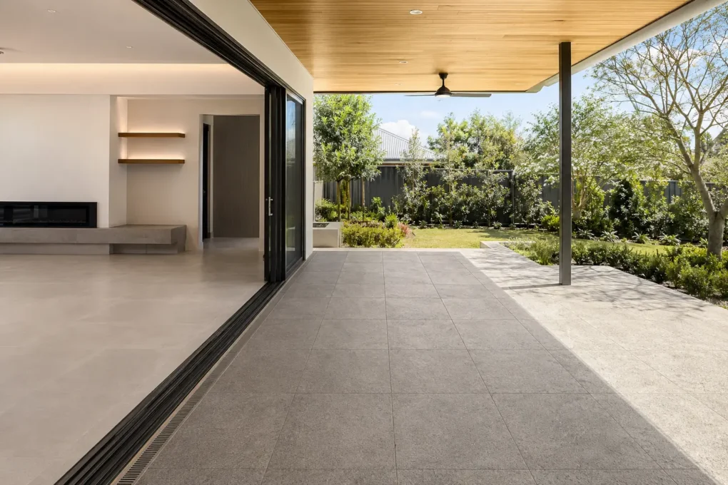 Floor and outdoor tile types in a Perth indoor-outdoor area