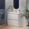 Marine Double Drawer & Kickboard PVC Vanity Unit 75cm
