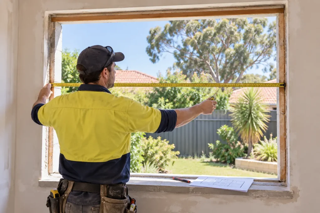 Measuring a window opening before ordering a sliding window