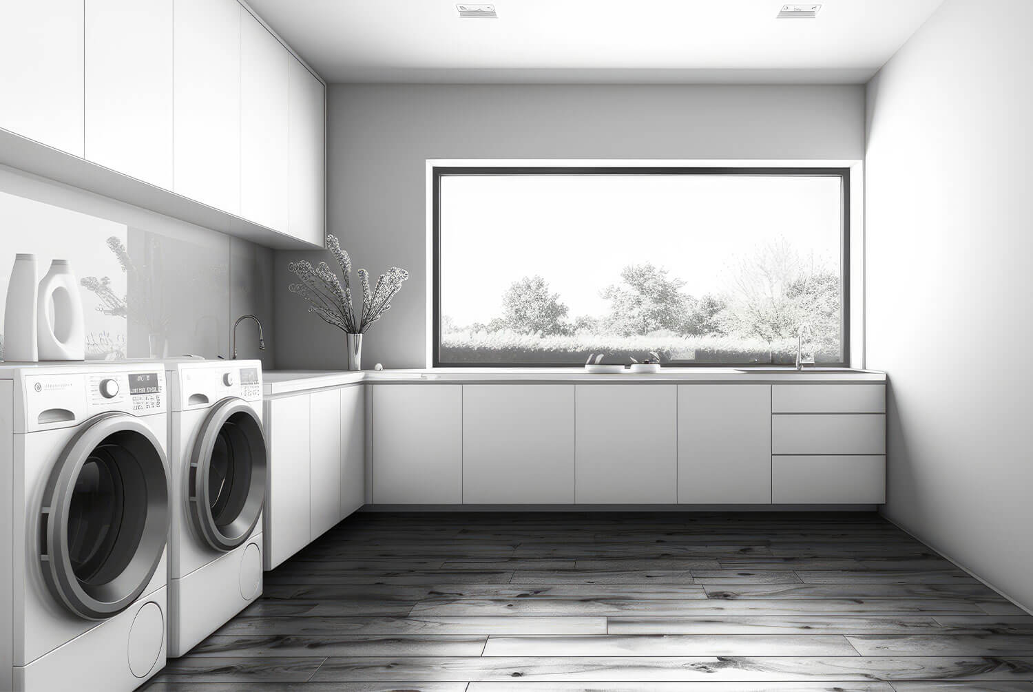 L-Shape Laundry Layout