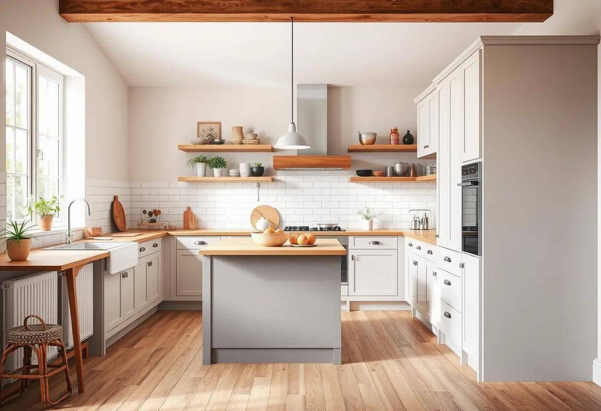 Timber-Look Porcelain Tiles on Kitchen Floors