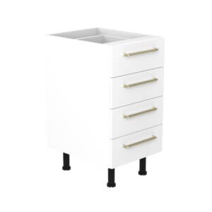 45cm 4 Drawer Base Cabinet with Cosmic Brushed Gold Handle (Side View)