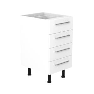 45cm 4 Drawer Base Cabinet with Cosmic Chrome Handle (Side View)