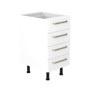 45cm 4 Drawer Base Cabinet with Ranch Brushed Gold Handle (Side View)