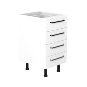 45cm 4 Drawer Base Cabinet with Ranch Chrome Handle (Side View)