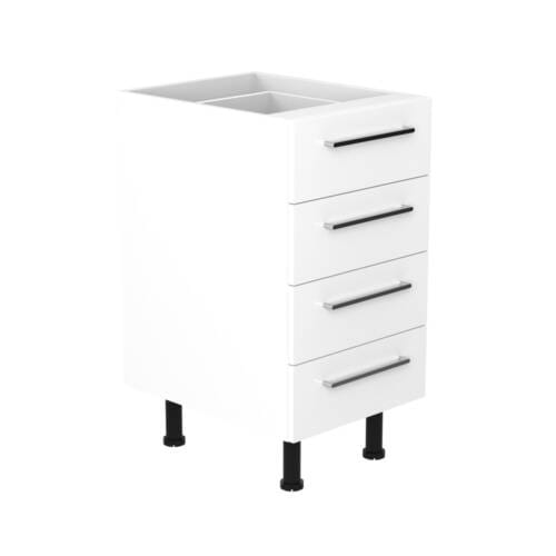 45cm 4 Drawer Base Cabinet with Sky Brushed Nickel Handle (Front View)