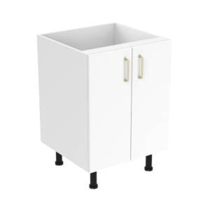 60cm Double Door Base Cabinet with Cosmic Brushed Gold Handel (Side View)