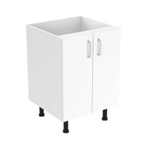 60cm Double Door Base Cabinet with Cosmic Brushed Nickel Handel (Side View)