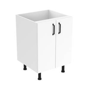 60cm Double Door Base Cabinet with Ranch Matte Black Handel (Side View)