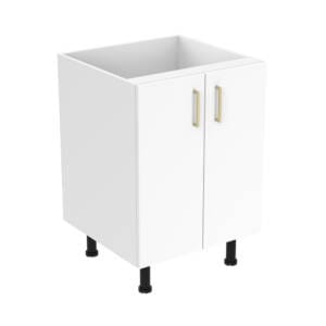 60cm Double Door Base Cabinet with Sky Brushed Gold Handel (Side View)