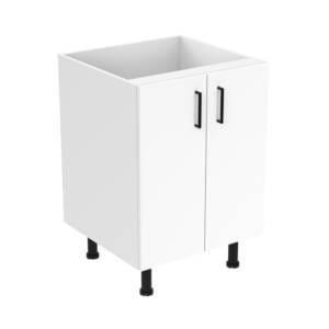 60cm Double Door Base Cabinet with Sky Matte Black Handel (Side View)