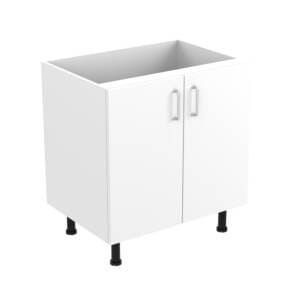 80cm Double Door Base Cabinet with Cosmic Brushed Nickel Handel (Side View)