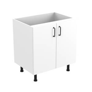 80cm Double Door Base Cabinet with Cosmic Matte Black Handel (Side View)