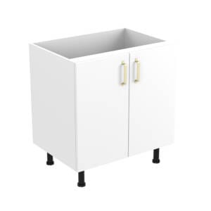 80cm Double Door Base Cabinet with Ranch Brushed Gold Handel (Side View)