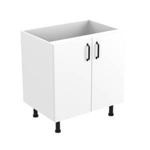 80cm Double Door Base Cabinet with Ranch Matte Black Handel (Side View)