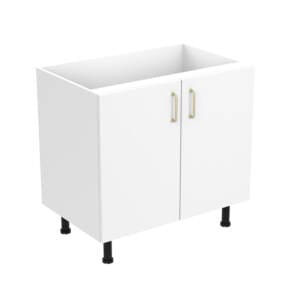 90cm Double Door Base Cabinet with Cosmic Brushed Gold Handel (Side View)