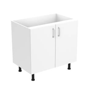 90cm Double Door Base Cabinet with Cosmic Brushed Nickel Handel (Side View)