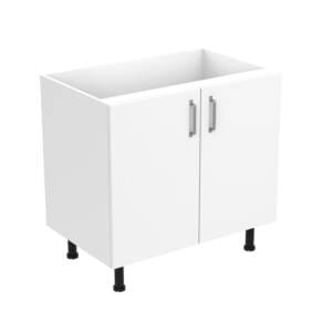 90cm Double Door Base Cabinet with Ranch Gunmetal Handel (Side View)