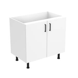 90cm Double Door Base Cabinet with Sky Matte Black Handel (Side View)