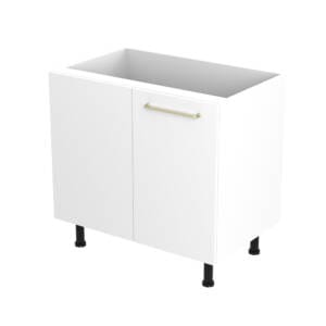 90cm Magic Corner Pull Out Cabinet Right Hand with Cosmic Brushed Gold Handel (Side View)