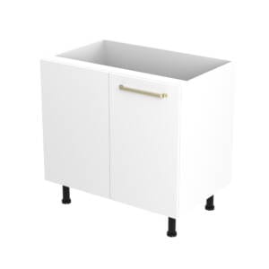 90cm Magic Corner Pull Out Cabinet Right Hand with Ranch Brushed Gold Handel (Side View)