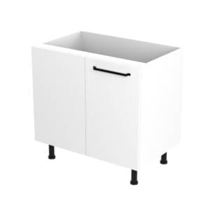 90cm Magic Corner Pull Out Cabinet Right Hand with Ranch Matte Black Handel (Side View)