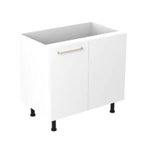 90cm Magic Corner Pull Out Cabinet Left Hand with Cosmic Brushed Gold Handel (Side View)