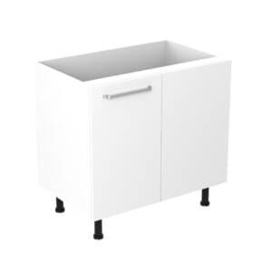 90cm Magic Corner Pull Out Cabinet Left Hand with Ranch Brushed Nickel Handel (Side View)