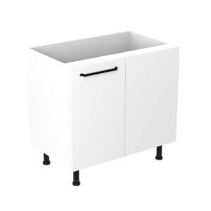 90cm Magic Corner Pull Out Cabinet Left Hand with Ranch Matte Black Handel (Side View)
