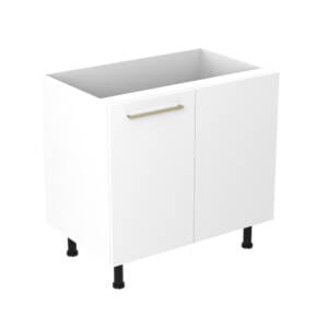 90cm Magic Corner Pull Out Cabinet Left Hand with Sky Brushed Gold Handel (Side View)