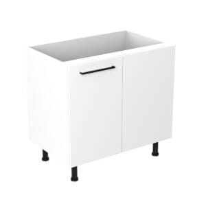 90cm Magic Corner Pull Out Cabinet Left Hand with Sky Matte Black Handel (Side View)