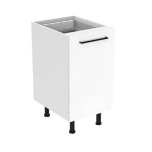 45cm Pull Out Utility Base Cabinet with Sky Matte Black Handel (Side View)