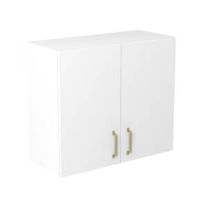 80cm Double Door Wall Cabinet with Ranch Brushed Gold Handle (Side View)