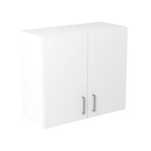 80cm Double Door Wall Cabinet with Sky Brushed Nickel Handle (Side View)